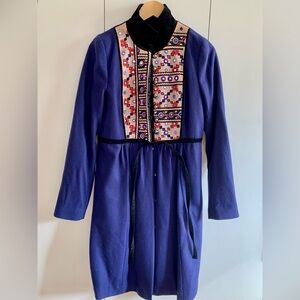 Anthropologie Plenty by Tracy Reese Embroidered Wool Coat – Size 10